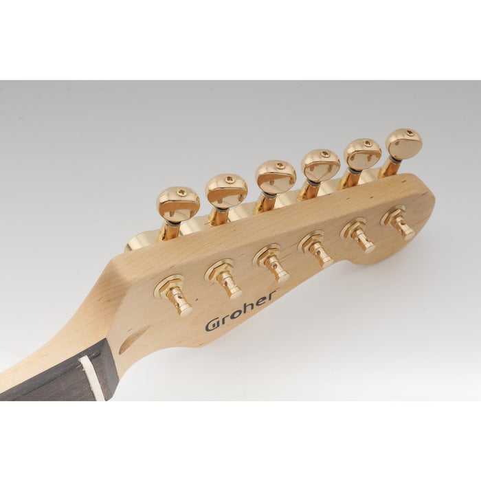 Wilkinson Single 19:1 Ratio E-Z-LOK Full Sealed Machine Head Bass Side Tuner Tuning Peg Key with Vintage Oval Button for Strat Tele Style Electric Guitar