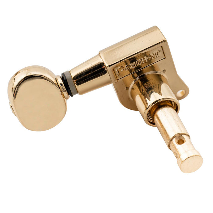 Wilkinson Single 19:1 Ratio E-Z-LOK Full Sealed Machine Head Bass Side Tuner Tuning Peg Key with Vintage Oval Button for Strat Tele Style Electric Guitar