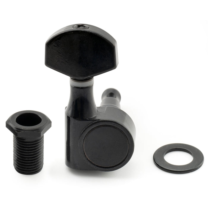 Musiclily Pro R15J Single 15:1 Ratio 1-Pin Full Sealed Machine Head Bass Side Tuner Tuning Peg Key with Hex Button for SQ Strat Tele Style Electric Guitar