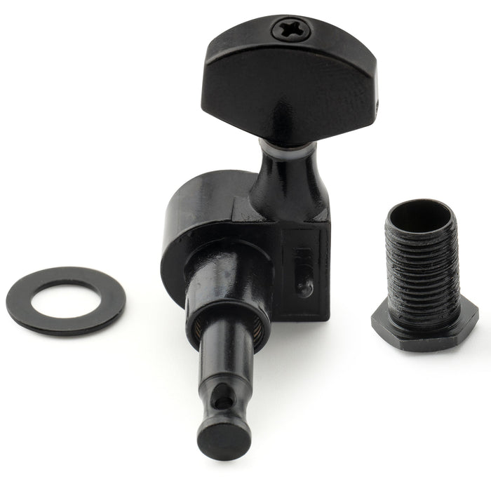 Musiclily Pro R15J Single 15:1 Ratio 1-Pin Full Sealed Machine Head Bass Side Tuner Tuning Peg Key with Hex Button for SQ Strat Tele Style Electric Guitar