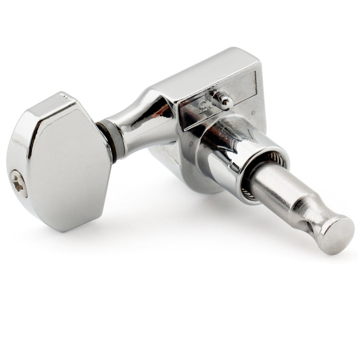 Musiclily Pro R15J Single 15:1 Ratio 1-Pin Full Sealed Machine Head Bass Side Tuner Tuning Peg Key with Hex Button for SQ Strat Tele Style Electric Guitar