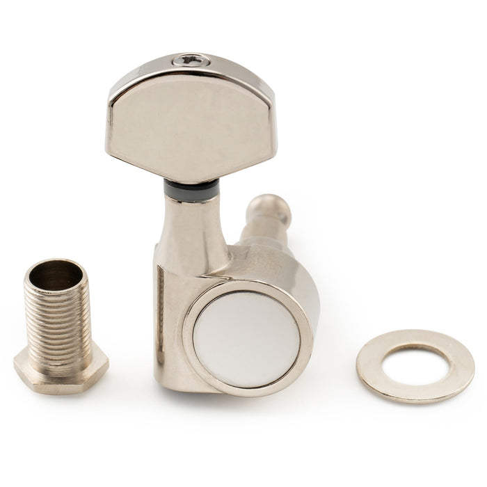 Clavijeros Musiclily Pro R15J 6-en-línea Relación 15:1 Totalmente Sellados con Botón Hexagonal para Guitarra Eléctrica Estilo SQ Strat/Tele