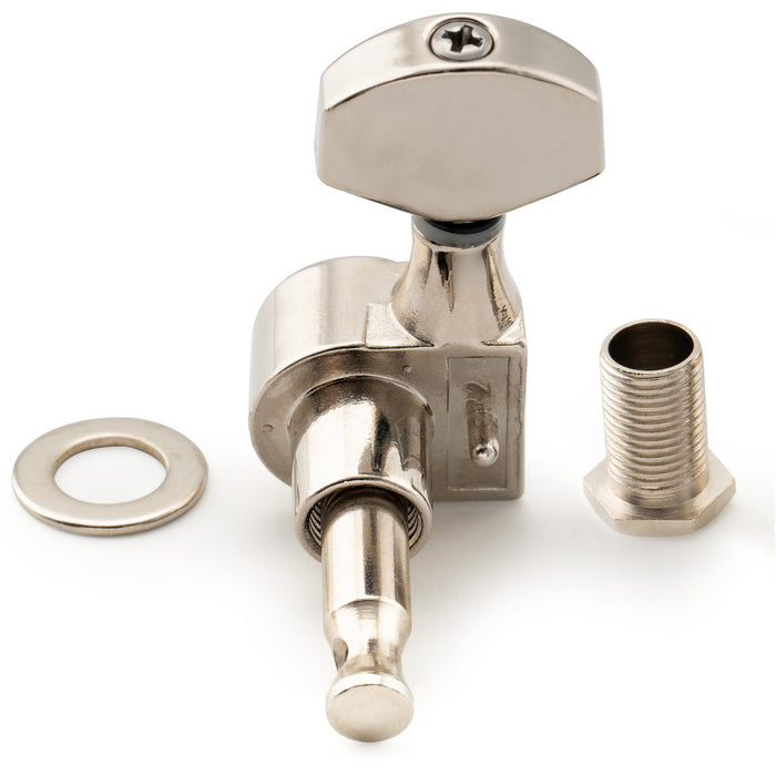 Musiclily Pro R15J Single 15:1 Ratio 1-Pin Full Sealed Machine Head Bass Side Tuner Tuning Peg Key with Hex Button for SQ Strat Tele Style Electric Guitar