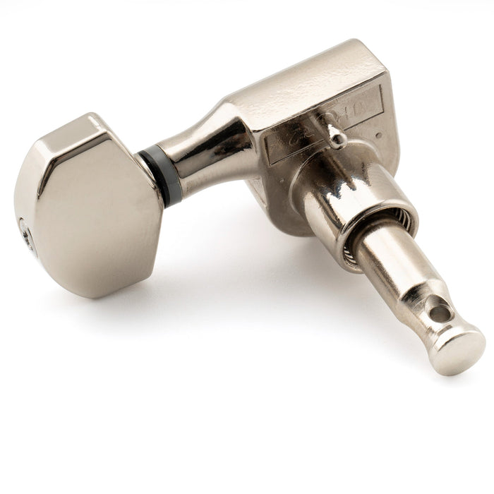 Musiclily Pro R15J Single 15:1 Ratio 1-Pin Full Sealed Machine Head Bass Side Tuner Tuning Peg Key with Hex Button for SQ Strat Tele Style Electric Guitar