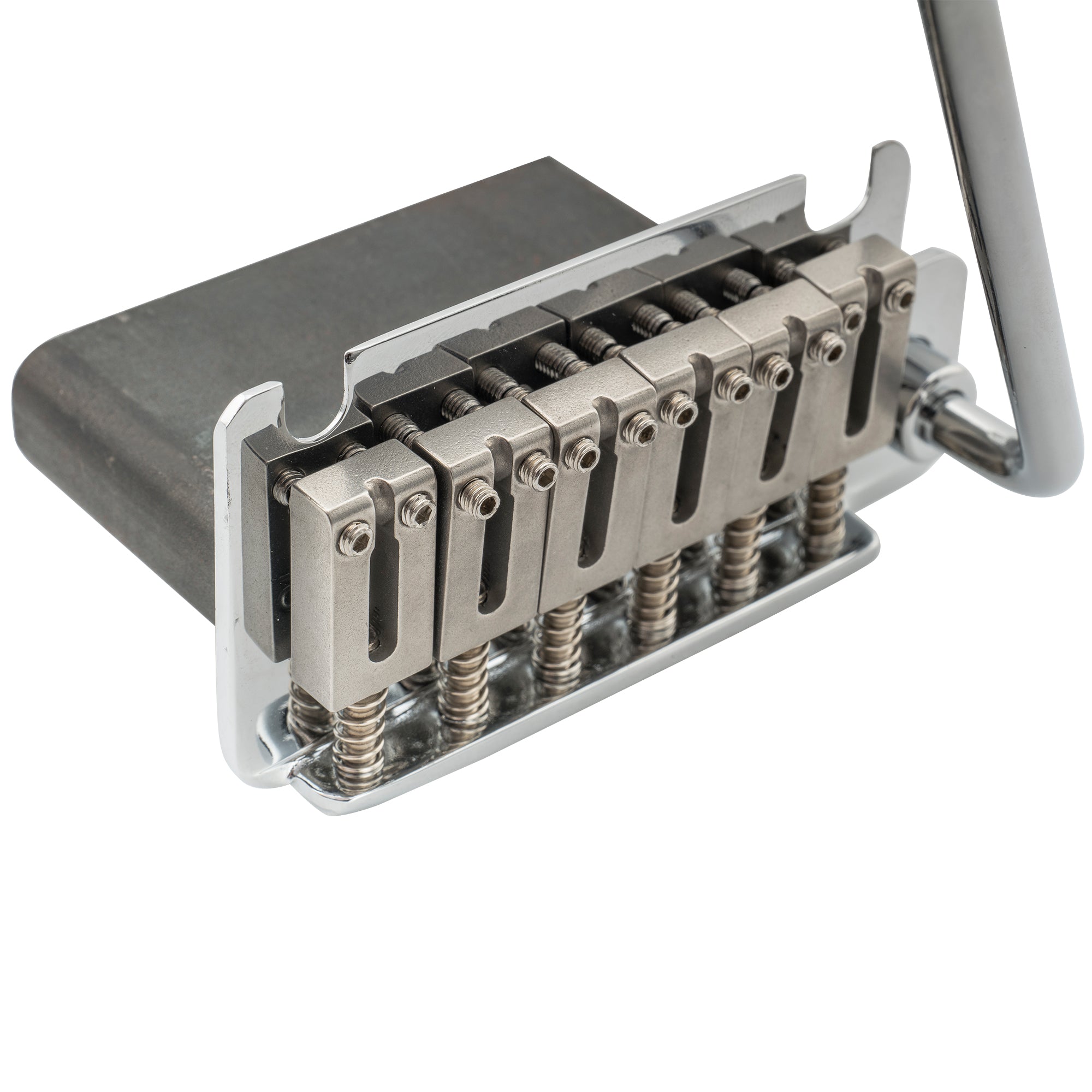 Musiclily Pro BV002 52,5mm(2-1/16 Zoll) Stahl-Sattel Vollblock 2-Stift-Stil Gitarre Tremolo-Brücke für American Strat-Stil E-Gitarre