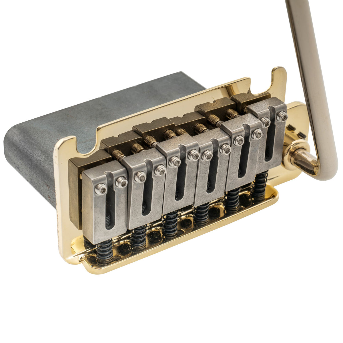 Musiclily Pro BV002 52,5mm(2-1/16 Zoll) Stahl-Sattel Vollblock 2-Stift-Stil Gitarre Tremolo-Brücke für American Strat-Stil E-Gitarre