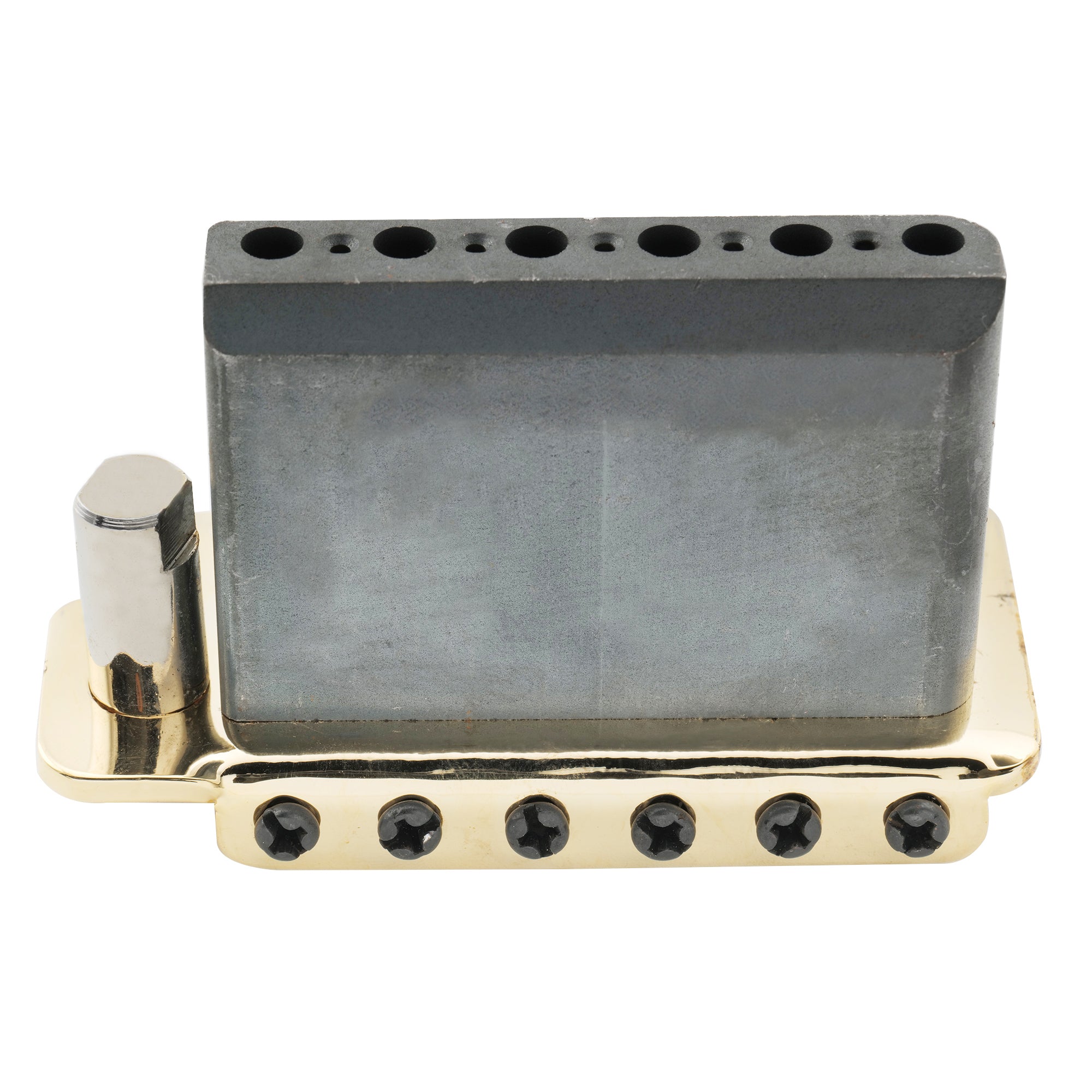 Musiclily Pro BV002 52,5mm(2-1/16 Zoll) Stahl-Sattel Vollblock 2-Stift-Stil Gitarre Tremolo-Brücke für American Strat-Stil E-Gitarre