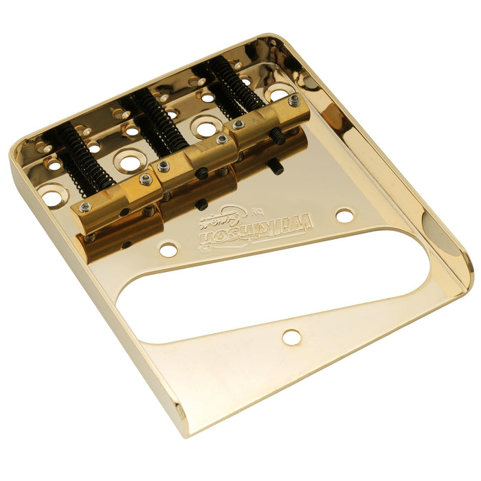 Puente de guitarra Wilkinson WTB de 54 mm (2-1/8 pulgadas) con compensación de latón y tres selletas para guitarra estilo Tele.