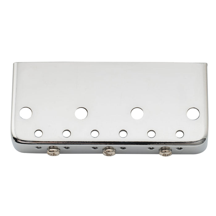 wilkinson wtbs 54mm2 1 8 inch short bridge brass compensated 3 saddles for humbucker tele style or vintage electric guitar mx1704p, chrome
