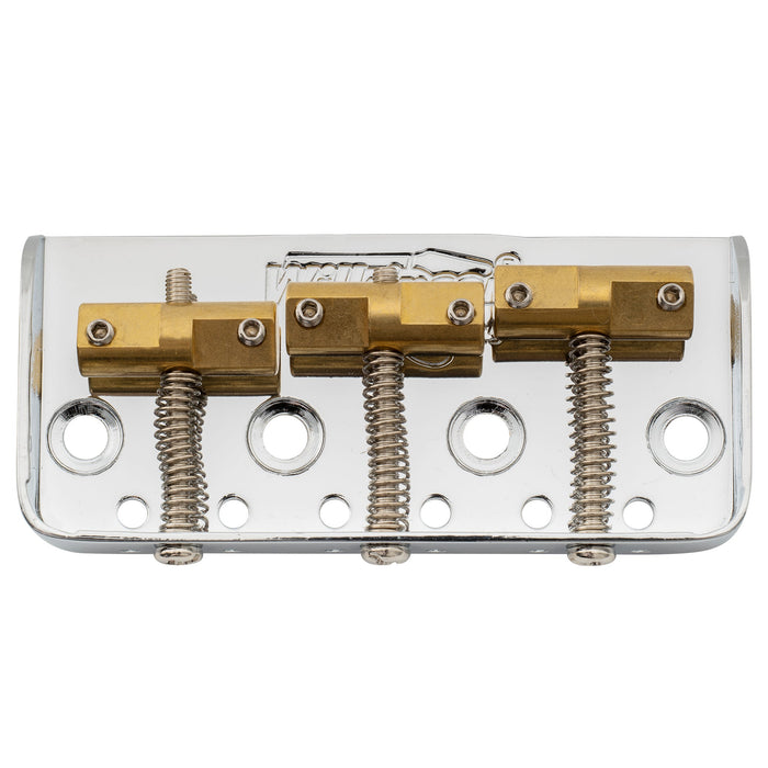wilkinson wtbs 54mm2 1 8 inch short bridge brass compensated 3 saddles for humbucker tele style or vintage electric guitar mx1704p, gold