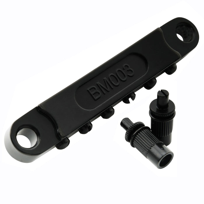 detail of musiclily pro 52mm2 3 64 inch tune o matic guitar bridge roller saddles set for lp sg style electric guitar mx1707p