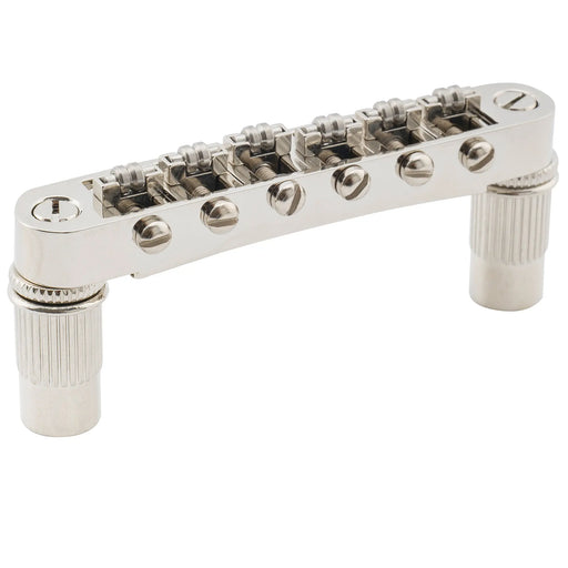 musiclily pro 52mm2 3 64 inch tune o matic guitar bridge roller saddles set for lp sg style electric guitar mx1707p, nickel