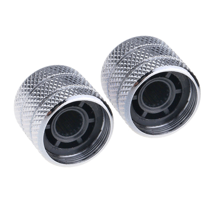 Perillas de control Musiclily Pro de acero grueso de 18 estrías con parte superior de abulón y cúpula para guitarra eléctrica o bajo importado (18 x 16,5 mm, juego de 2)