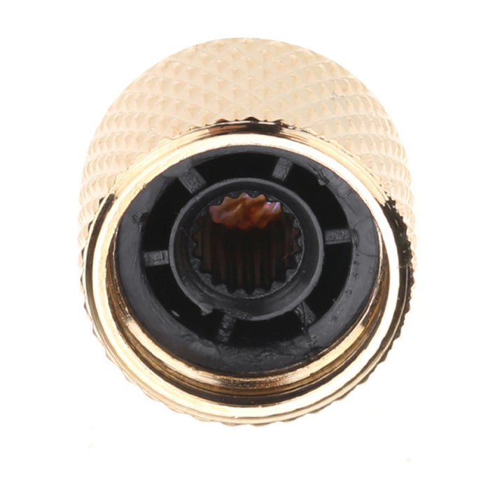 Perillas de control Musiclily Pro de acero grueso de 18 estrías con parte superior de abulón y cúpula para guitarra eléctrica o bajo estilo Tele, juego de 2