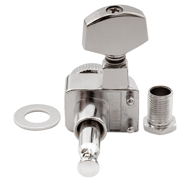 Musiclily Pro R15T Singolo Lato Basso Rapporto 16:1 Testa Macchina Bloccante Sigillata Completamente con 2 Pin e Pulsante Esagonale per Chitarra Elettrica Stile Fender Strat Tele