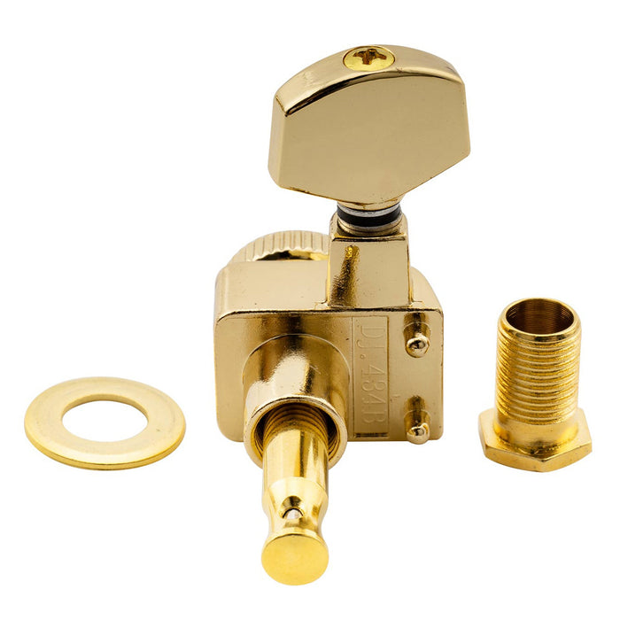 Musiclily Pro R15T Singolo Lato Basso Rapporto 16:1 Testa Macchina Bloccante Sigillata Completamente con 2 Pin e Pulsante Esagonale per Chitarra Elettrica Stile Fender Strat Tele
