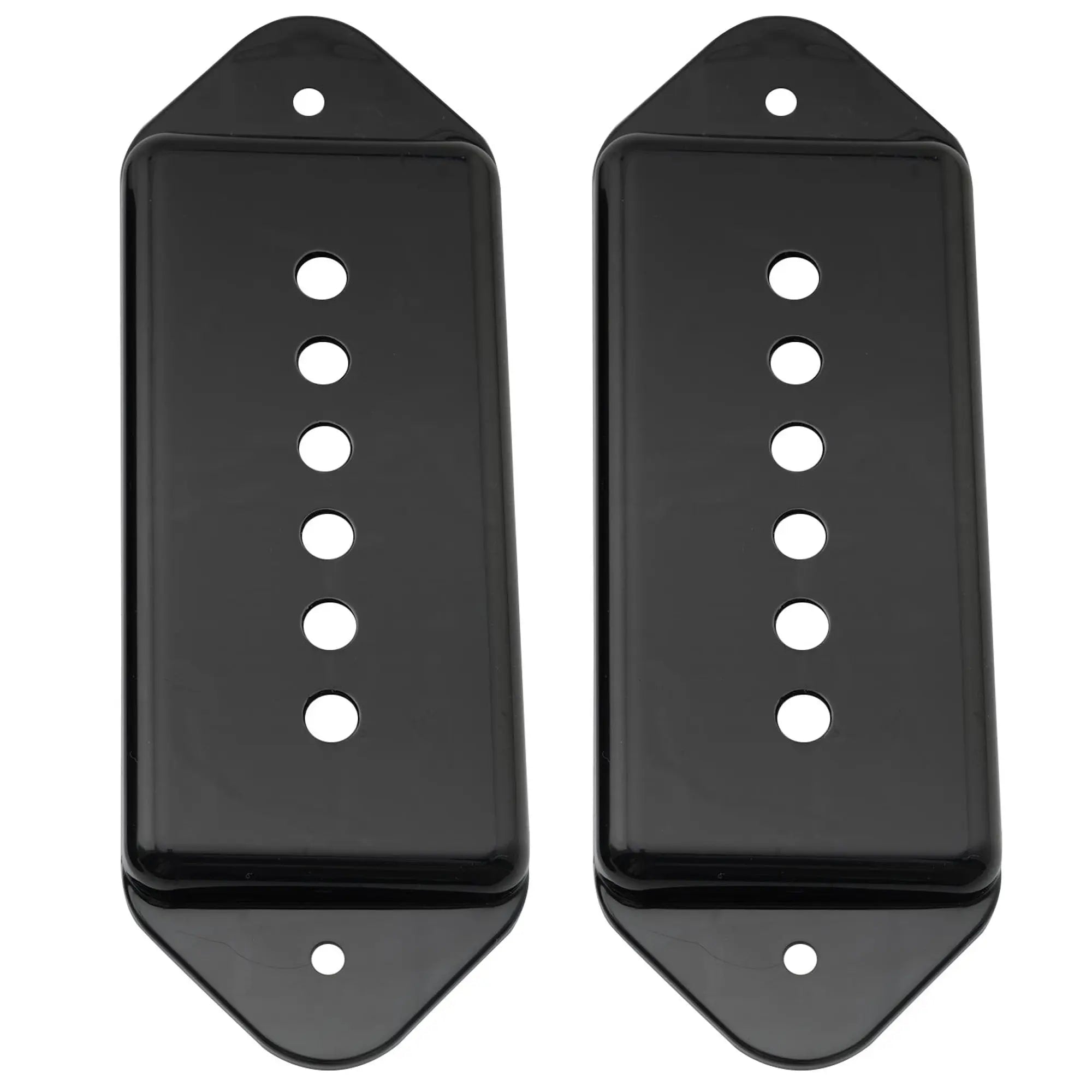 detail of musiclily pro plastic 49 2mm p90 dog ear short low neck position pickup covers for usa lp vintage style epiphone mx1723 2p