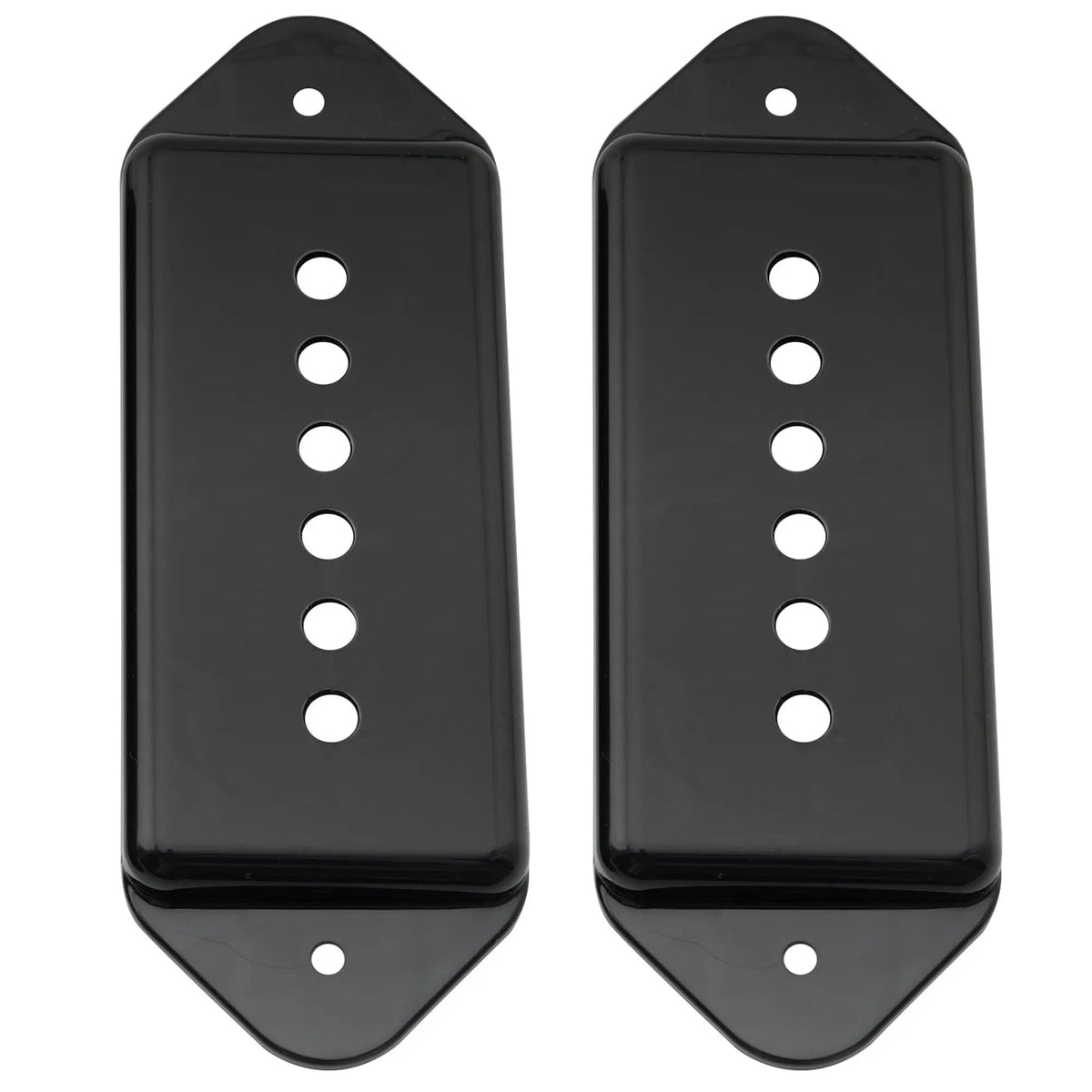 detail of musiclily pro plastic 49 2mm p90 dog ear short low neck position pickup covers for usa lp vintage style epiphone mx1723 2p