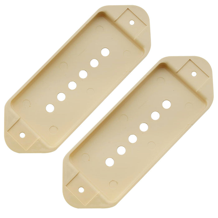 musiclily pro plastic 49 2mm p90 dog ear short low neck position pickup covers for usa lp vintage style epiphone mx1723 2p cream