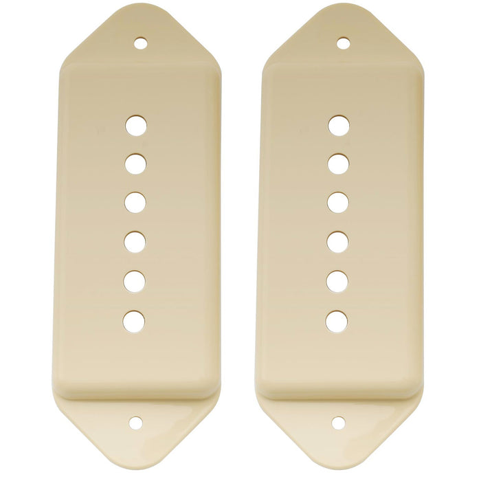 Musiclily Pro プラスチック 49.2mm P90 ドッグイヤー ショート/ローネックポジションピックアップカバー USA LP/ヴィンテージスタイルなEpiphoneギター用 ブラック(2個セット)