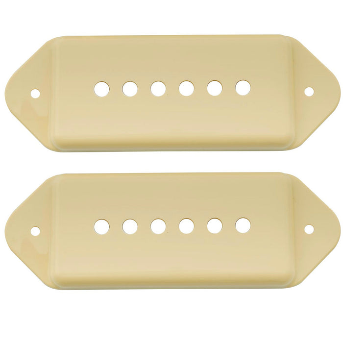 musiclily pro plastic 49 2mm p90 dog ear short low neck position pickup covers for usa lp vintage style epiphone mx1723 2p cream