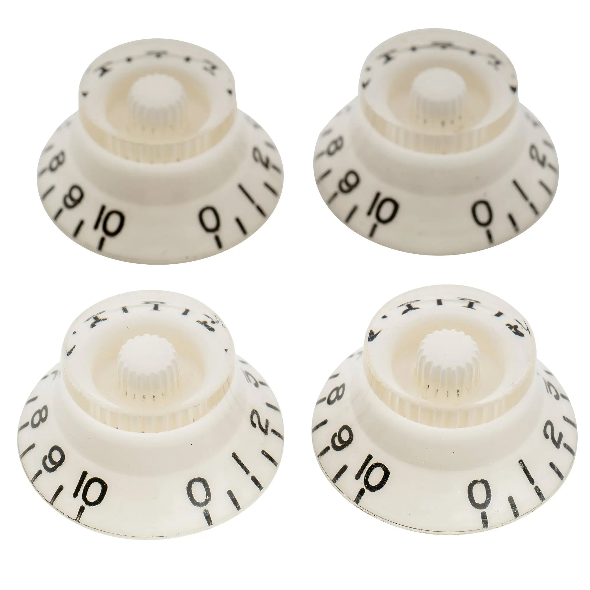 musiclily pro metric coarse 18 spline top hat bell knobs tone volume control knobs for epiphone lp sg style electric guitar mx1730 4p, white