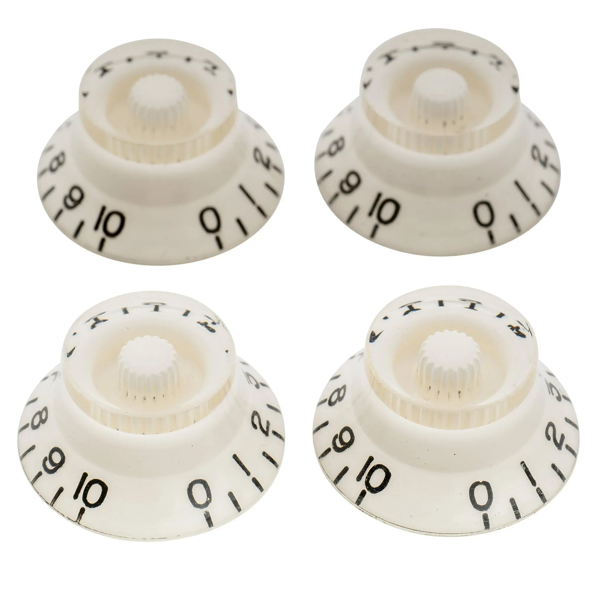 musiclily pro metric coarse 18 spline top hat bell knobs tone volume control knobs for epiphone lp sg style electric guitar mx1730 4p, white