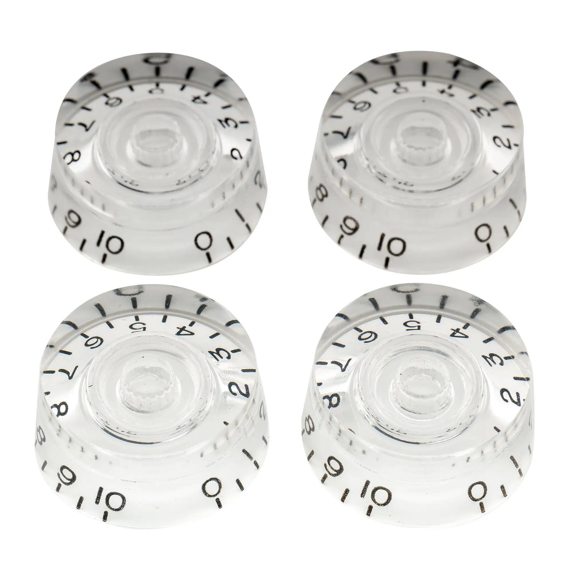 musiclily pro metric coarse 18 spline guitar knobs tone volume speed control knobs for epiphone les paul sg style electric guitar mx1731 4p, transparent