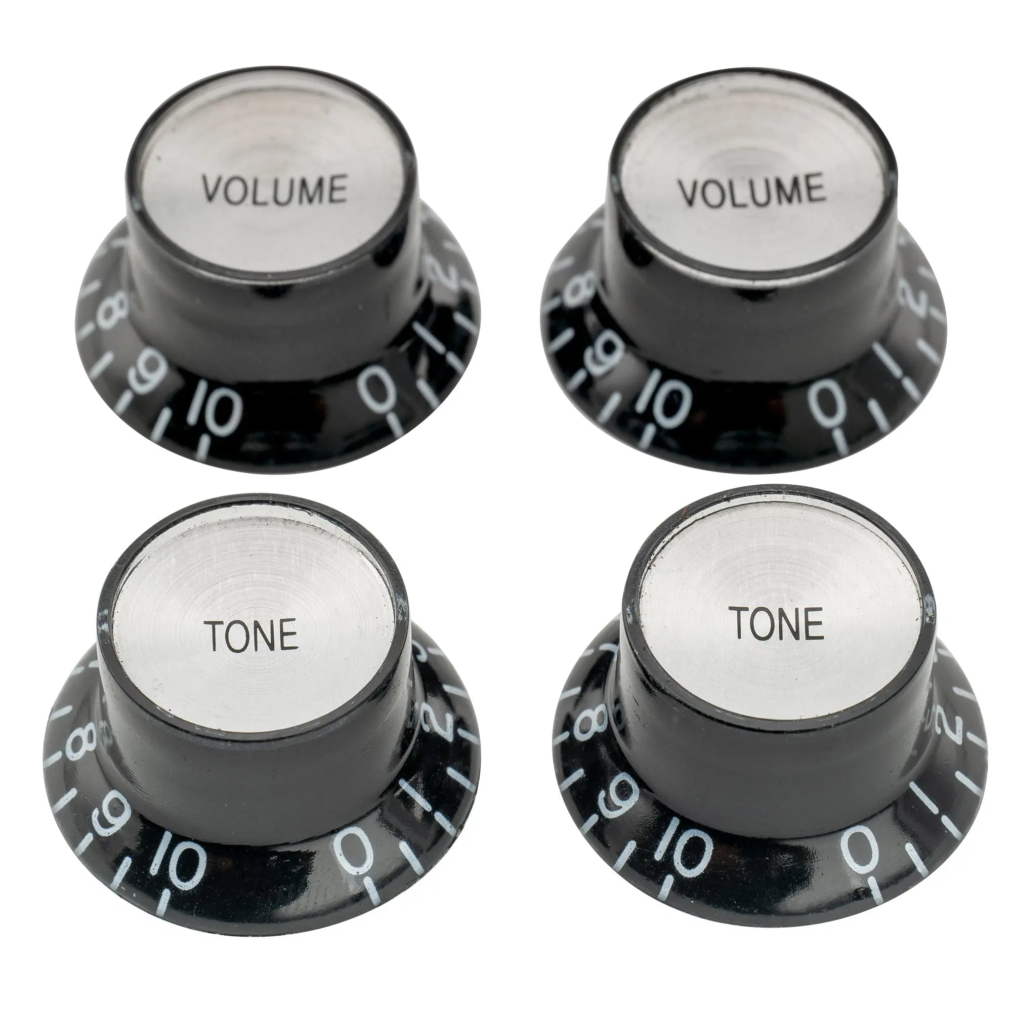 musiclily pro metric coarse 18 spline top hat bell knobs tone volume control knobs for epiphone lp sg style electric guitar 2 pcst2v mx1735 2mx1737 2p, black