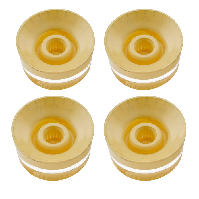 Musiclily Pro Botão de Controle de Tom, Volume e Velocidade para Guitarra Elétrica Esquerda Handed Metric Grossa 18-Spline, Conjunto de 4 para Guitarra Elétrica estilo Epiphone Les Paul SG