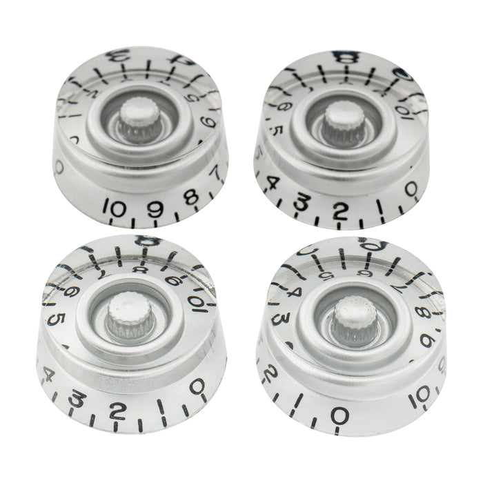 musiclily pro left handed metric coarse 18 spline guitar knobs tone volume speed control knobs set for epiphone les paul sg style electric guitar mx1742 4p, silver