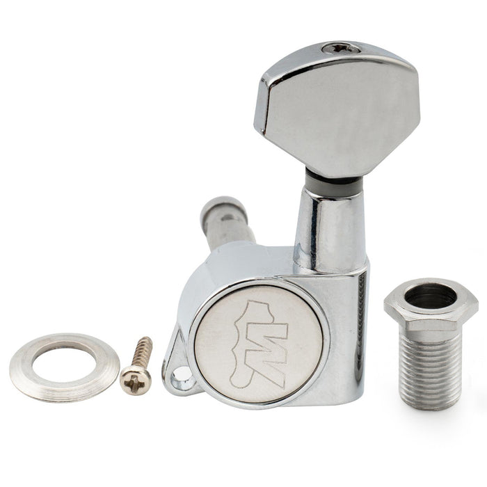 Wilkinson Single 19:1 Ratio E-Z-LOK Full Sealed Machine Head Treble Side Tuner Tuning Peg Key with Hex Button for Strat Tele Style Electric Guitar