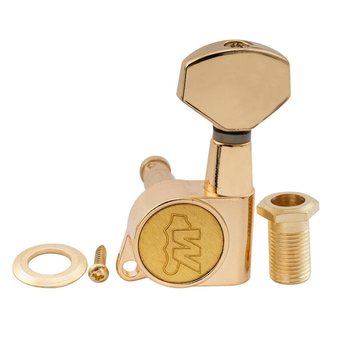 Wilkinson Single 19:1 Ratio E-Z-LOK Full Sealed Machine Head Treble Side Tuner Tuning Peg Key with Hex Button for Strat Tele Style Electric Guitar