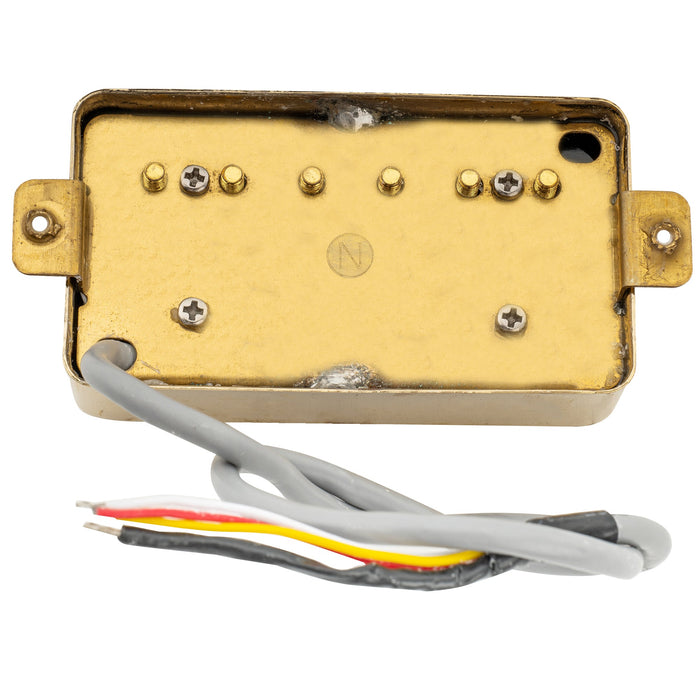 wilkinson m series vintage tone alnico 5 covered humbucker neck pickup for lp style electric guitar mx1755cr, gold