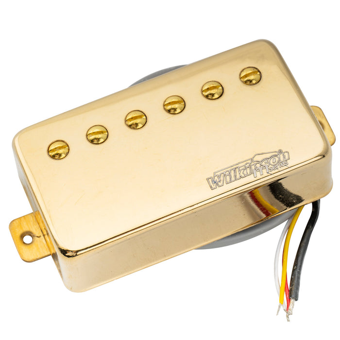 wilkinson m series vintage tone alnico 5 covered humbucker neck pickup for lp style electric guitar mx1755cr, gold