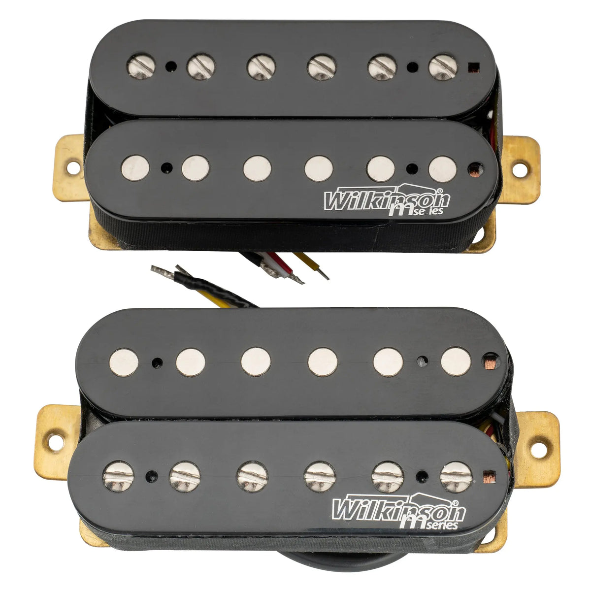 detail of wilkinson m series vintage tone alnico 5 overwound open style humbucker pickups set for electric guitar mx1757bkmx1758bk