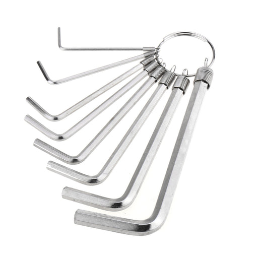 musiclily basic metric size 1 5 6mm 8pcs guitar bass hex allen wrench adjustment set with key ring for guitar repair mx1783nk