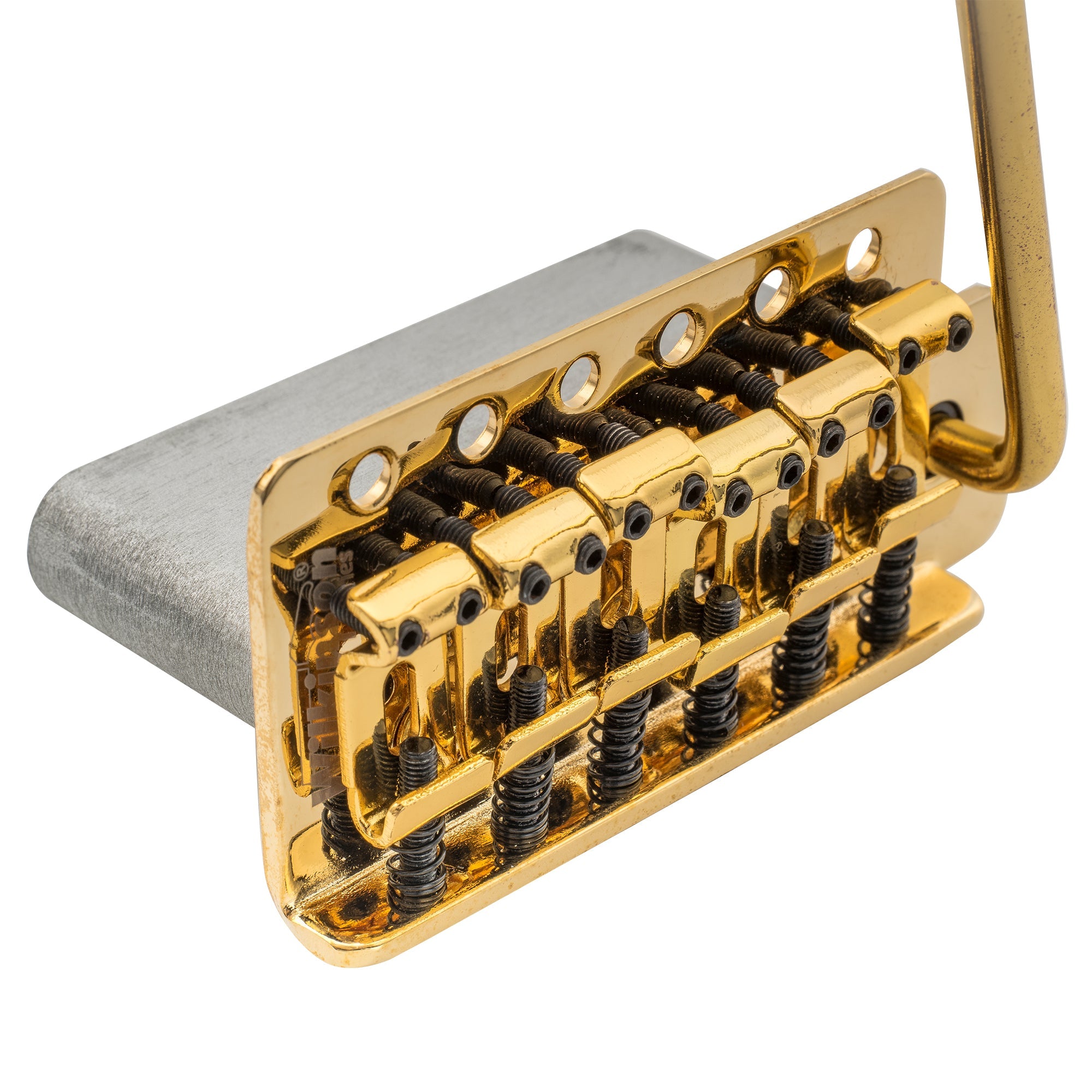 Wilkinson M-Serie 52,5 mm (2-1/16 Zoll) Saiteabstand 6-Schrauben Vintage gebogener Sattel Gitarren-Tremolo-Brücke mit Einsteckarm 36 mm Block für Strat-Style-Elektrogitarre