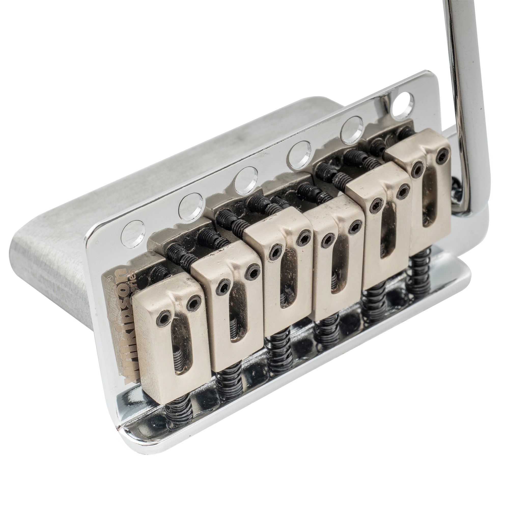 Wilkinson M-Serie 52,5 mm (2-1/16 Zoll) Saiteabstand 6-Schrauben-Modernstil-Sattel Gitarren-Tremolo-Brücke mit Einsteckarm 36 mm Block für Strat-Style-Elektrogitarre