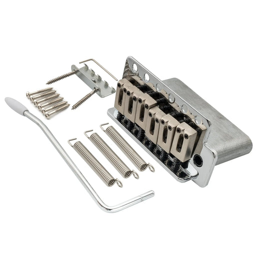 wilkinson m series 52 5mm2 1 16 inch string spacing 6 screw modern style saddle guitar tremolo bridge with push in arm 36mm block for strat style electric guitar mx1791p, chrome