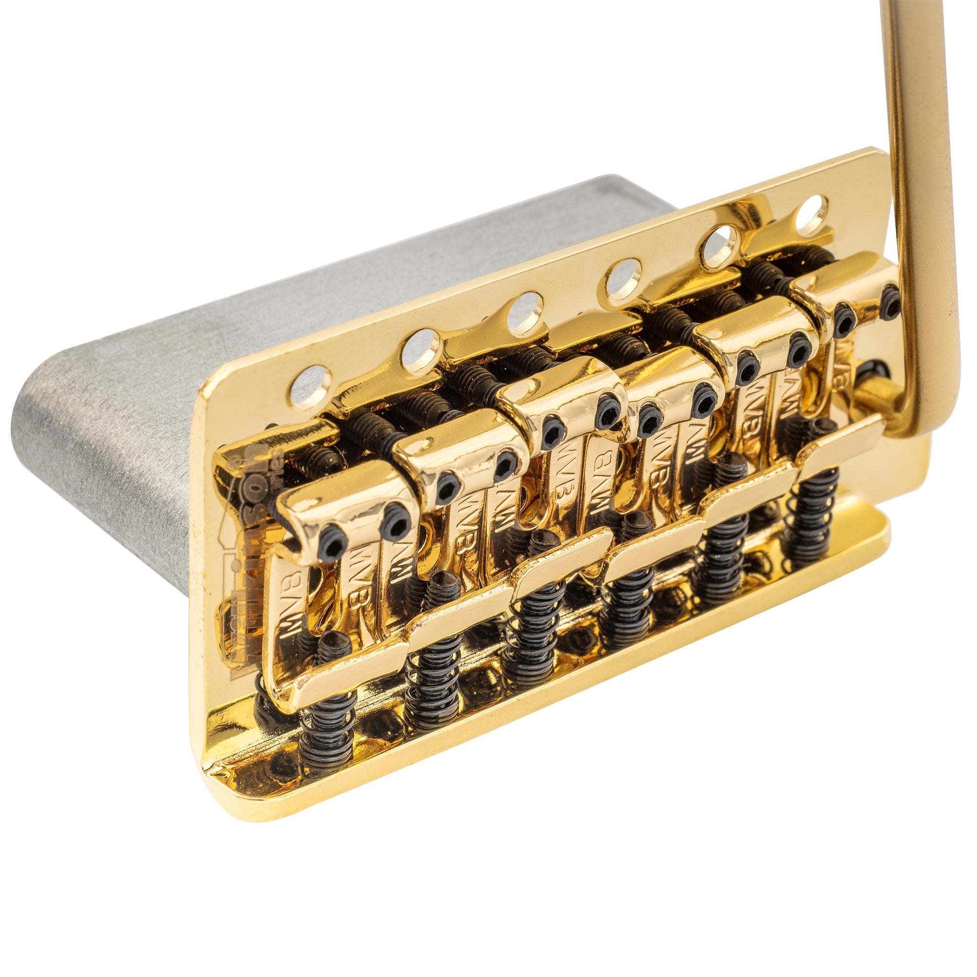 Wilkinson M-Serie 54 mm (2-1/8 Zoll) Saiteabstand 6-Schrauben Vintage gebogener Sattel Gitarren-Tremolo-Brücke mit Einsteckarm 36 mm Block für Strat-Style Elektrogitarre