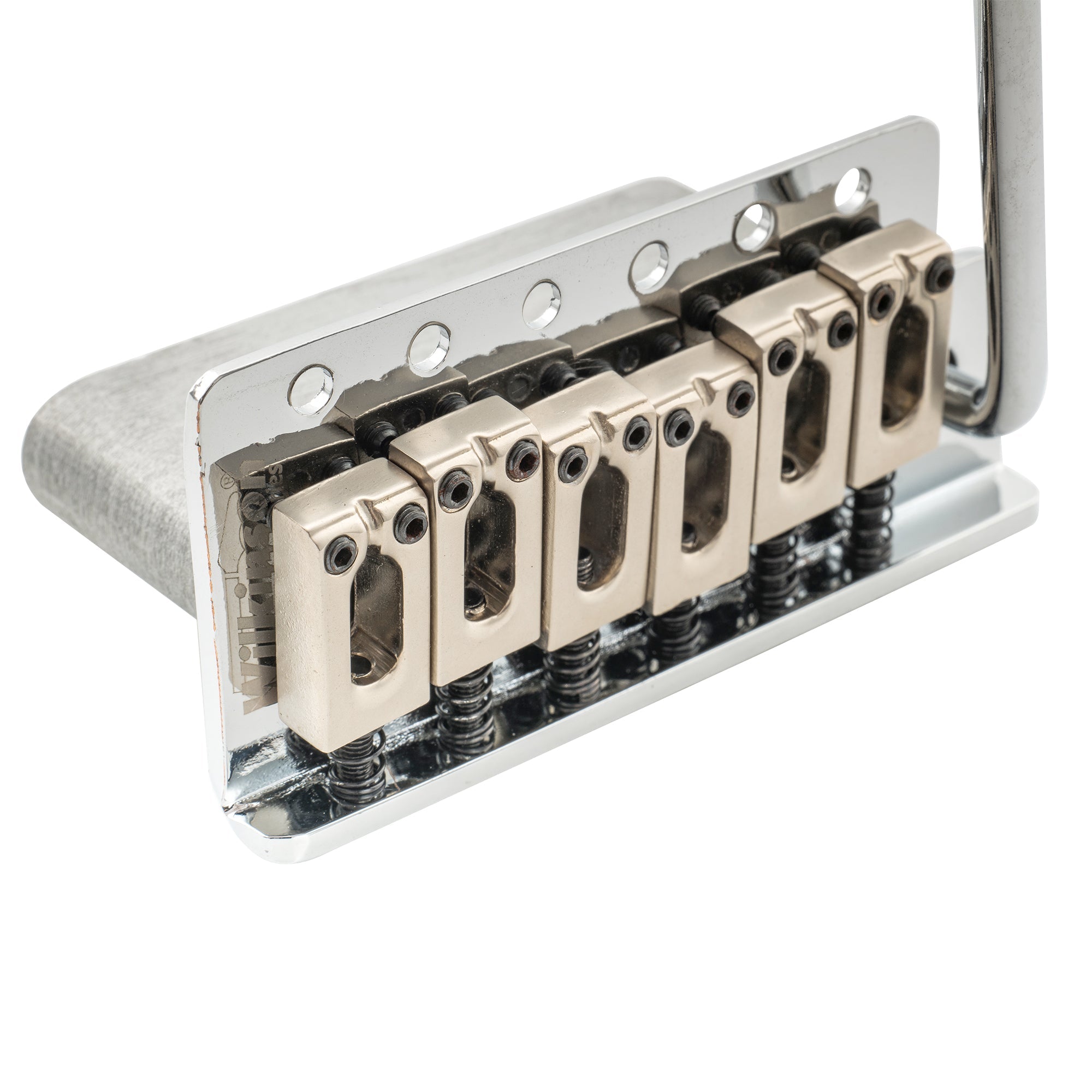 Wilkinson M-Serie 54 mm (2-1/8 Zoll) Gitarrentremolobrücke mit 6-Schrauben-Modernem Sattel und 36-mm-Block, 2,125-Zoll Saitenabstand, mit Einsteckarm für Strat-Stil-Elektrogitarren