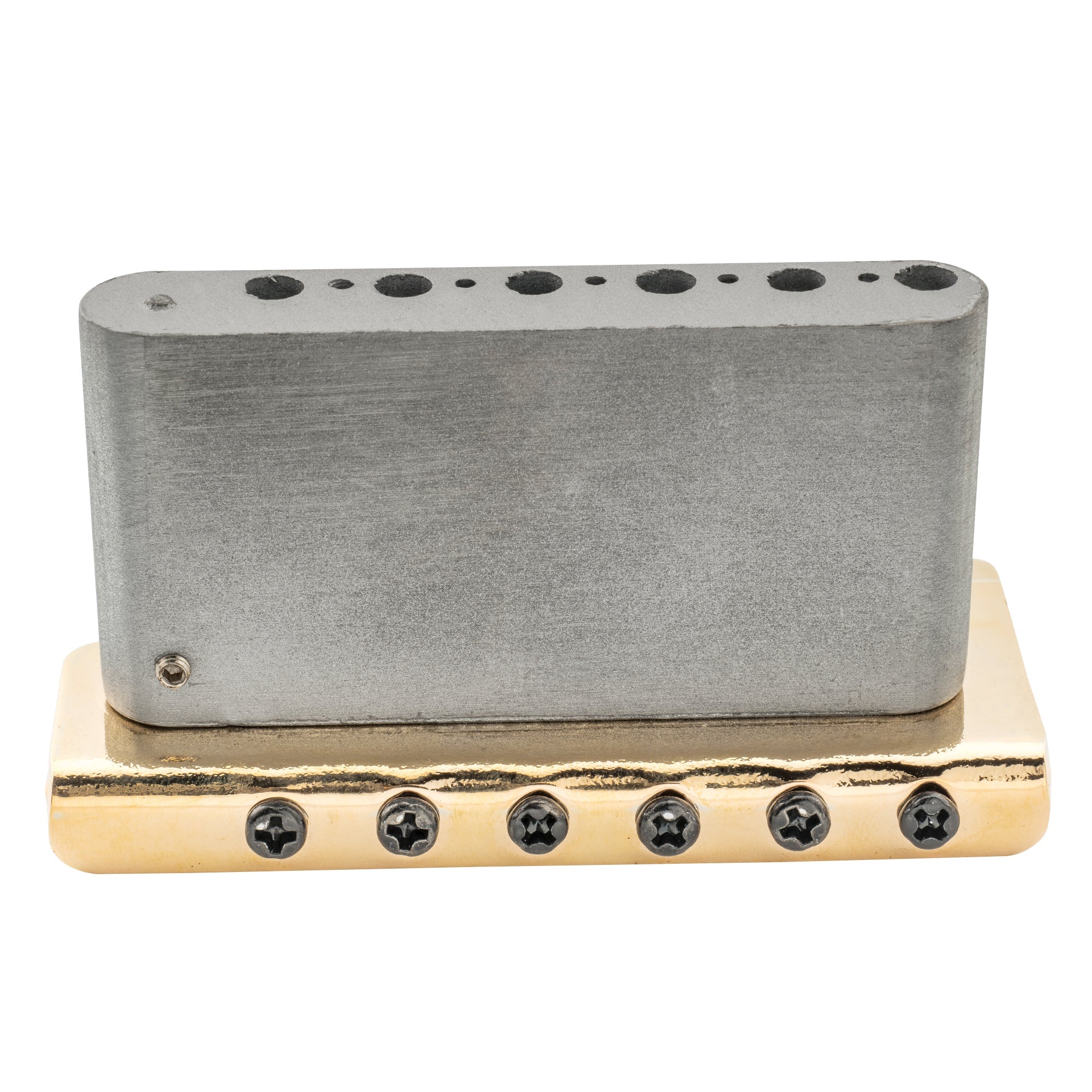 Wilkinson M-Serie 54 mm (2-1/8 Zoll) Gitarrentremolobrücke mit 6-Schrauben-Modernem Sattel und 36-mm-Block, 2,125-Zoll Saitenabstand, mit Einsteckarm für Strat-Stil-Elektrogitarren
