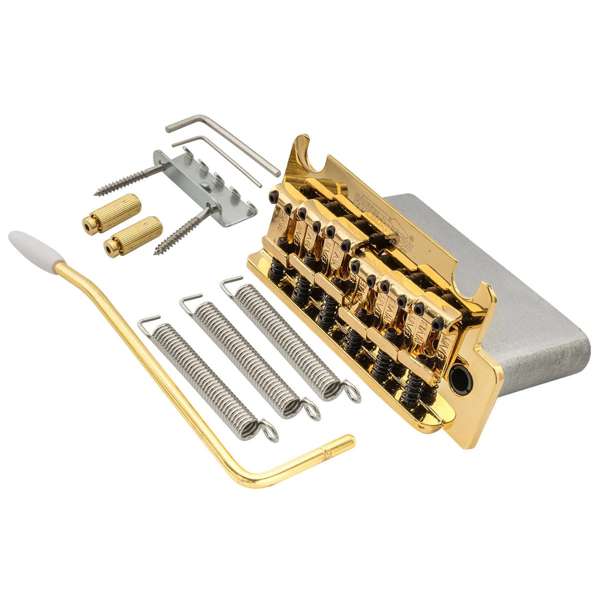 Wilkinson M-Serie 54 mm (2-1/8 Zoll) Vintage-Style Vollblock-Pop-in-Arm 2-Punkt-ST-Gitarren-Tremolo-Brücke für MIJ/MIK Strat-Style-Elektrische Gitarren