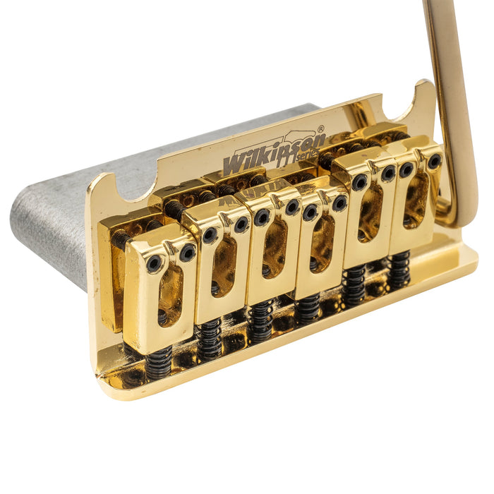 Puente de trémolo para guitarra Wilkinson Serie M de 54 mm (2-1/8 pulgadas) de bloque completo ST, brazo de inserción de 2 puntos para guitarra eléctrica estilo Strat MIJ/MIK