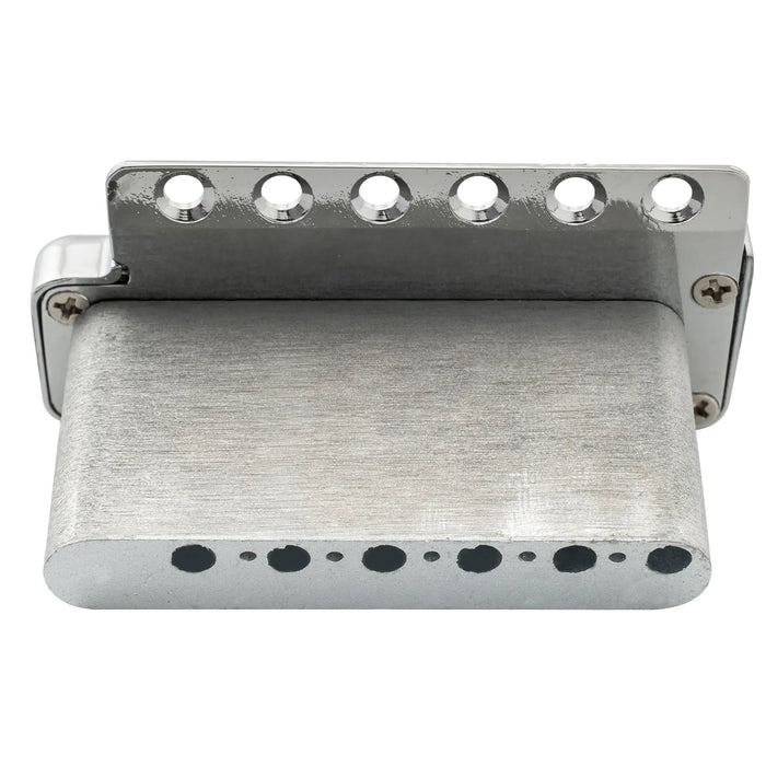 detail of wilkinson m series 52 5mm2 1 16 inch full block st guitar tremolo bridge pop in arm six screws for american vintage narrow spacing strat style electric guitar mx1797p
