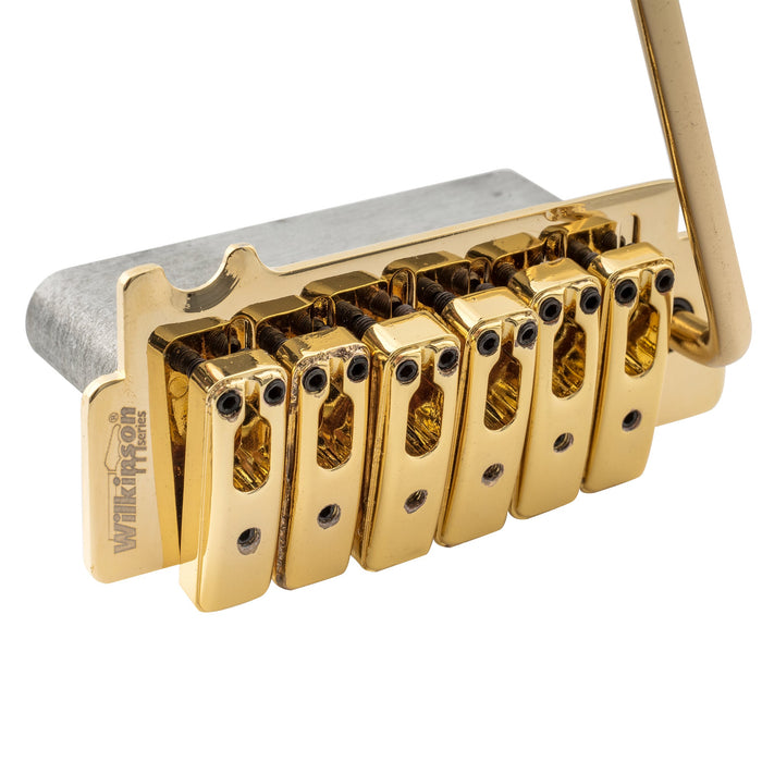 Puente de trémolo Wilkinson Serie M de 52,5 mm (2-1/16 pulgadas) con puente individual, bloque completo, brazo de inserción de 2 puntos para guitarra eléctrica estilo Fender Strat Squier/Mexico