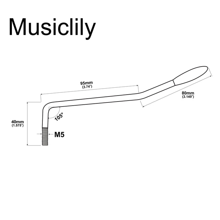 Wilkinson M Series Steel M5 Threaded-In Tremolo Arm Whammy Bar 5mm Vibrato Arm for Fender Mexico Strat Style Electric Guitar, Gold with White Tip