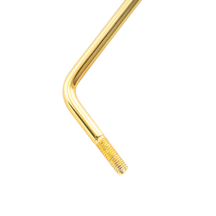 Wilkinson M Series Steel M5 Threaded-In Tremolo Arm Whammy Bar 5mm Vibrato Arm for Fender Mexico Strat Style Electric Guitar, Gold with White Tip