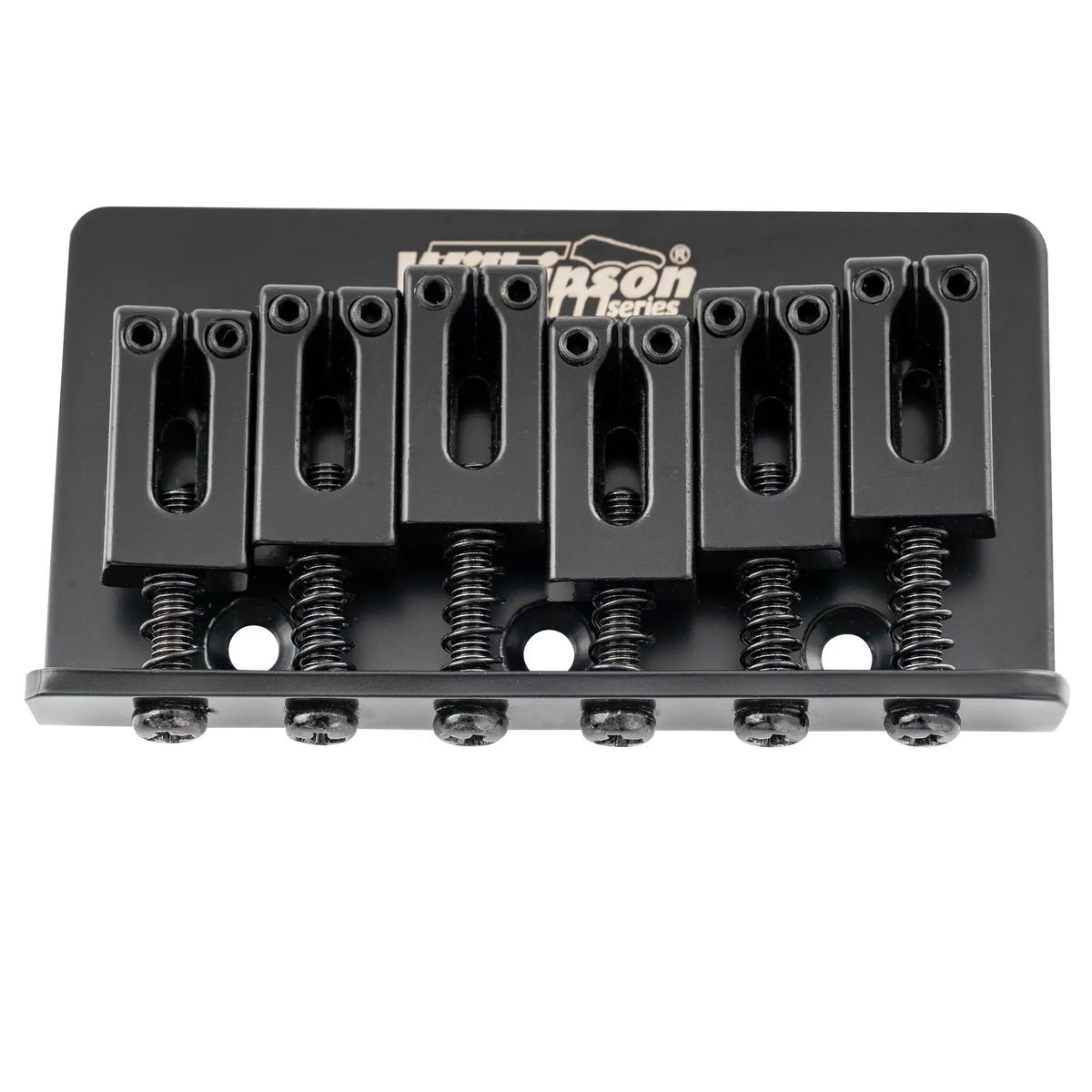 detail of wilkinson m series 52 5mm2 1 16 inch string spacing modern style saddle hardtail fixed bridge non tremolo bridge for strat tele style electric guitar mx1809p